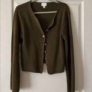 H&M button up ribbed cardigan sweater